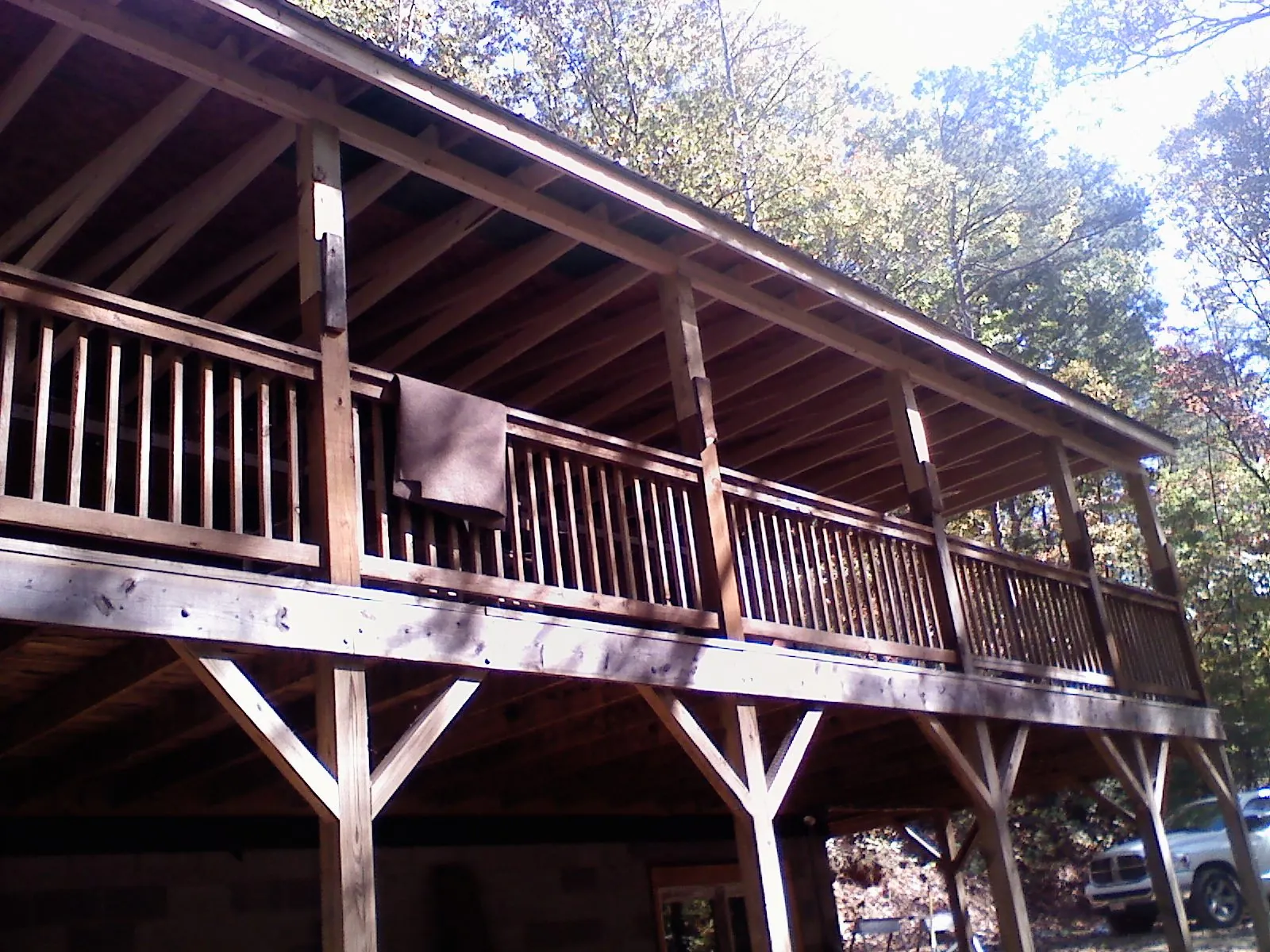 Timber framing under a new elevated porch and deck — Roof Leak Repair in Rockwell by Roofing Brothers